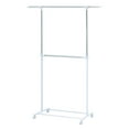 Mainstays 2 Tier Adjustable Chrome Garment Rack with Silver Metal and
