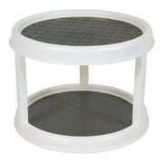 Mainstays 2-Tier Plastic Lazy Susan Turntable Organizer, Rotating Spice Rack for Kitchen Cabinet, Pantry and Countertop Organization