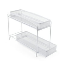 Mainstays 2-Tier Pull-Out Spice Organizer, White, 4.5" x 11"