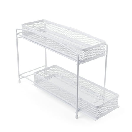 Mainstays 2-Tier Pull-Out Spice Organizer, White, 4.5" x 11"