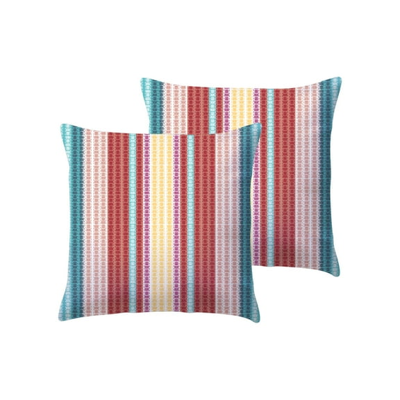 Mainstays 2-pack Multi Stripe Reversible Outdoor Throw Pillow, 16 inch, Multicolor