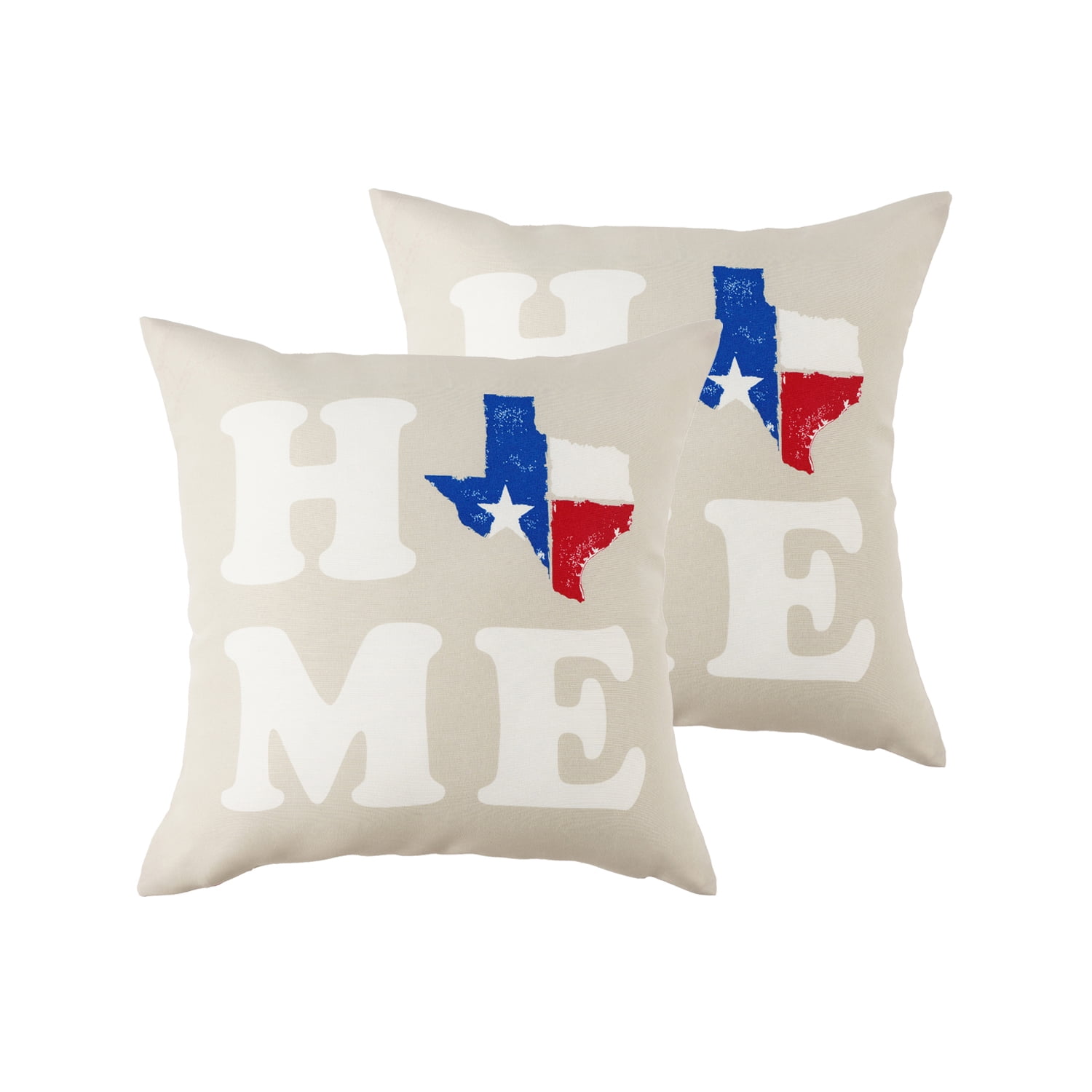 Mainstays 2-pack Texas Home Reversible Outdoor Throw Pillow, 16 inch, Multicolor