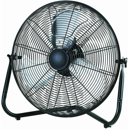 Mainstays 20" 3-Speed High Velocity Tiltable Black Steel Floor Fan