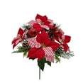 thumbnail image 1 of Mainstays 20.5 Inches Indoor Artificial Poinsettia Bouquet, Red Color, with Ball Shape Ornament. 12.5 Inches Length, 1 of 5