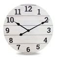 thumbnail interactive-video image 1 of Mainstays 20" Analog Whitewashed Wood Plank Wall Clock, 1 of 7