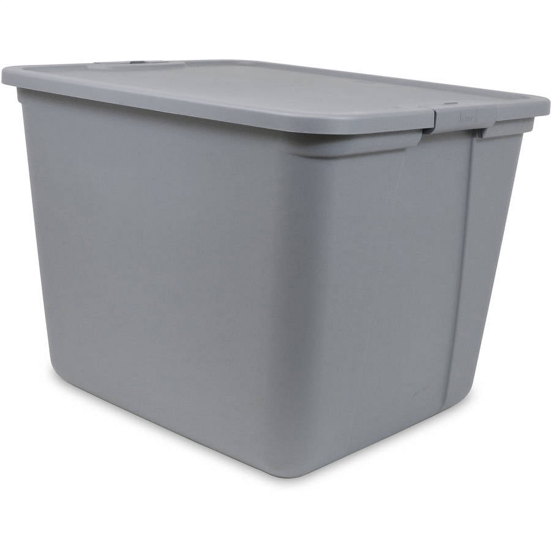 Mainstays 20 Gallon Latching Handle Cool Grey Storage Container, Set of 8 