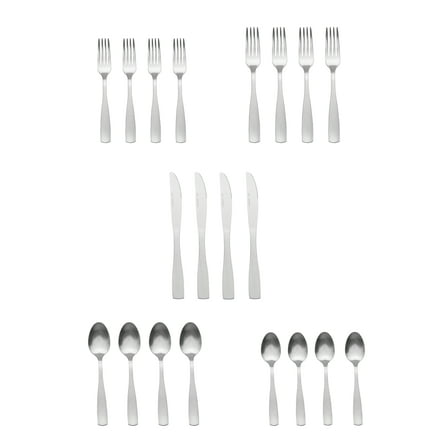 Mainstays 20 Piece Elisa Stainless Steel Flatware Set, Service for 4