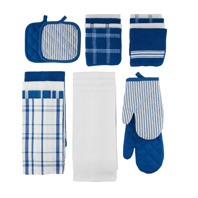 Oven Mitts and Potholders Blue and White Decorative Kitchen Towels