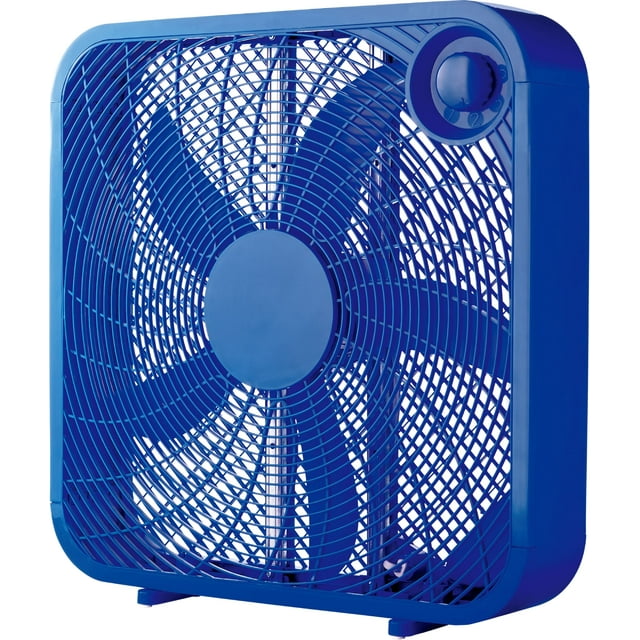 Mainstays 20-inch 3-Speed Box Fan, Model# FB50-16HL, Blue