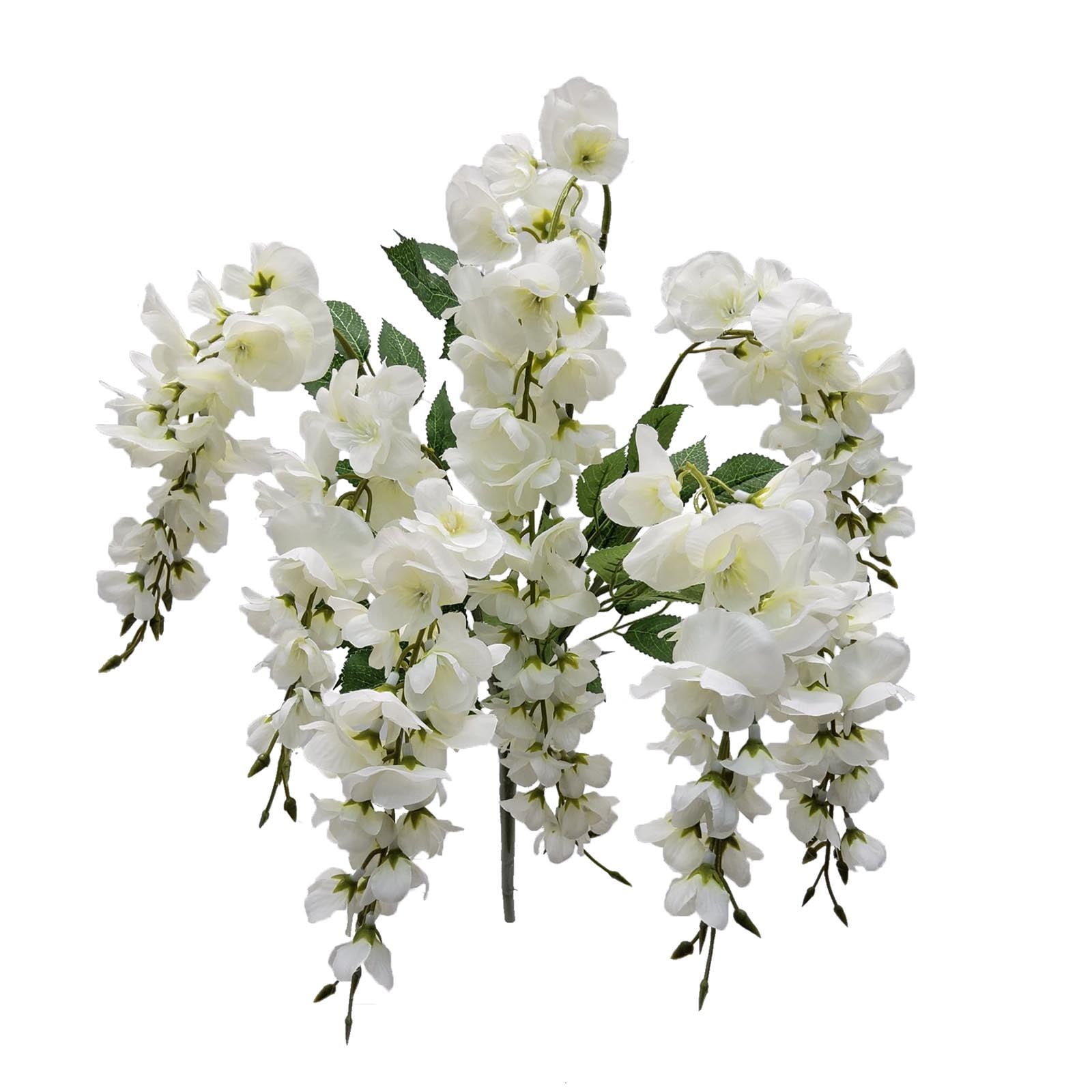 Mainstays 20 inch Artificial Flower, Wisteria Bouquet, White Color