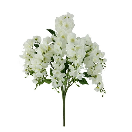 Mainstays 20 inch Artificial Flower, Wisteria Bouquet, White Color. Indoor Use.
