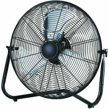 Mainstays 20 inch New 3-Speed High Velocity Steel Floor Fan, Black