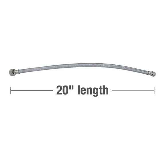 Mainstays 20 inch Stainless Steel Faucet Supply Line Hose, 1-Pack, New (59831)