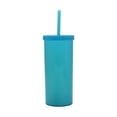 thumbnail image 1 of Mainstays 20 oz Plastic Tumbler with Screw Top Lid and Straw, Electric Aqua, 1 of 7