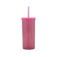 thumbnail image 1 of Mainstays 20 oz Plastic Tumbler with Screw Top Lid and Straw, Pink Flame, 1 of 5