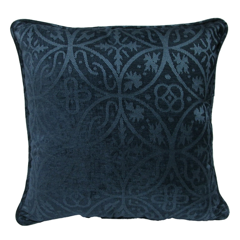 Mainstays 20 x 20 Embossed Chenille Katherine Decorative Throw Pillow Navy Walmart