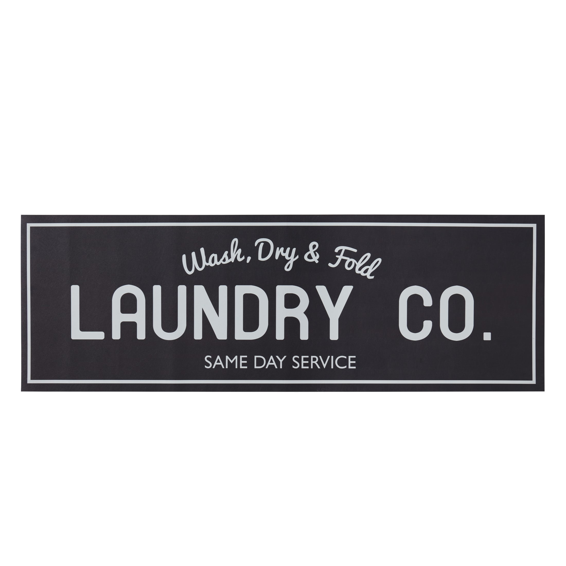 Mainstays 20" x 59" Laundry Indoor Runner Rug, Black