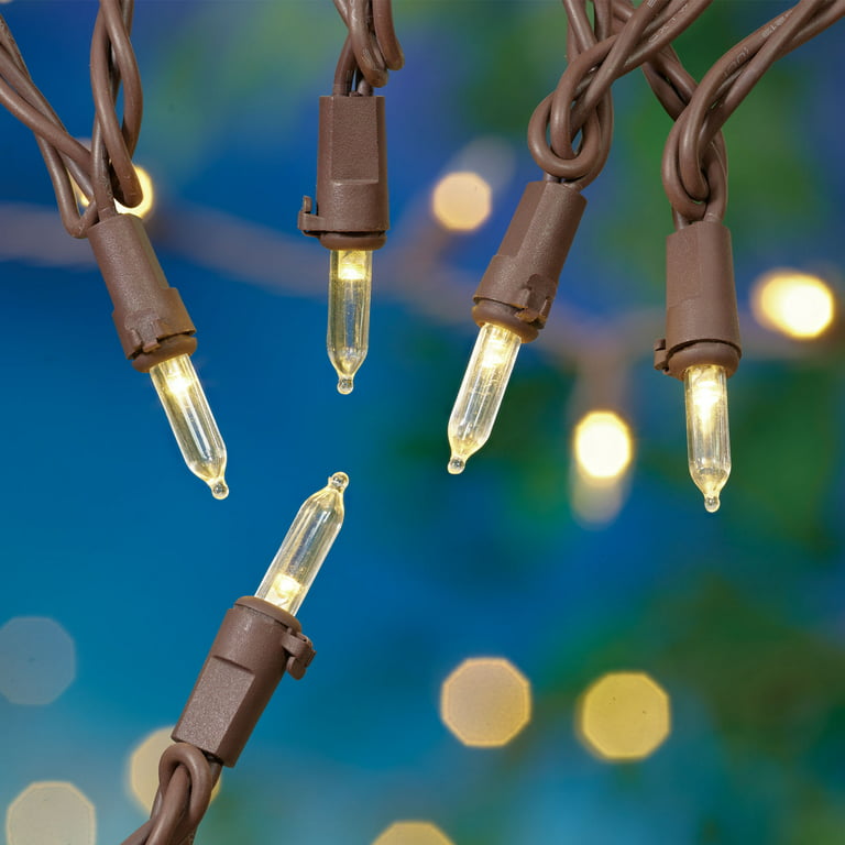 Mainstays 200-Count LED Mini Outdoor String Lights, with Brown Wire 