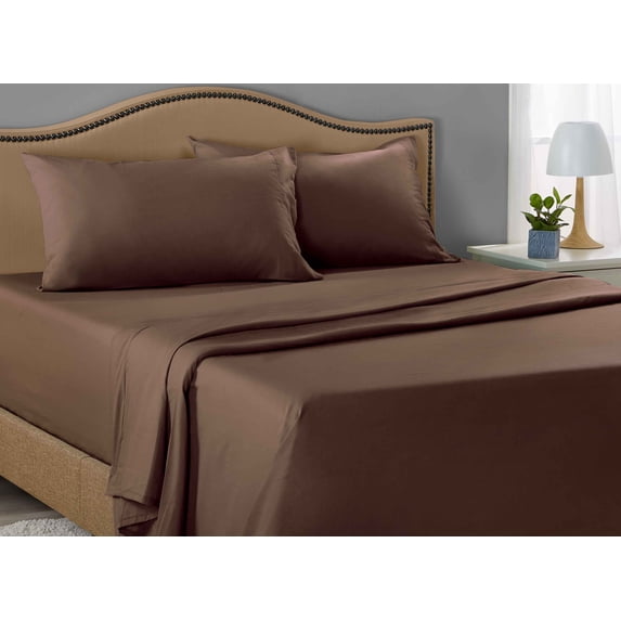 Mainstays 200 Thread Count Full Fitted - Dark Brown