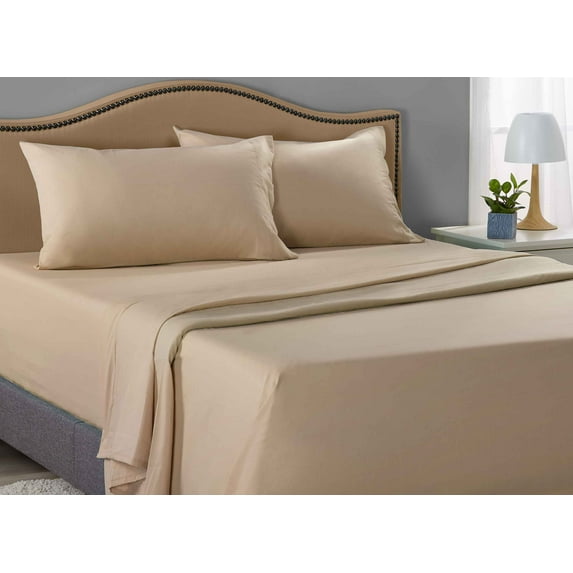 Mainstays 200 Thread Count Queen Fitted - Brown Stone