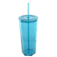 thumbnail image 1 of Mainstays 20oz Plastic Tumbler with Screw Top Lid and Straw, Blue, 1 of 9
