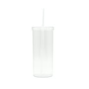 Mainstays 20 oz Plastic Clear Tumbler with Screw Top Lid and Straw