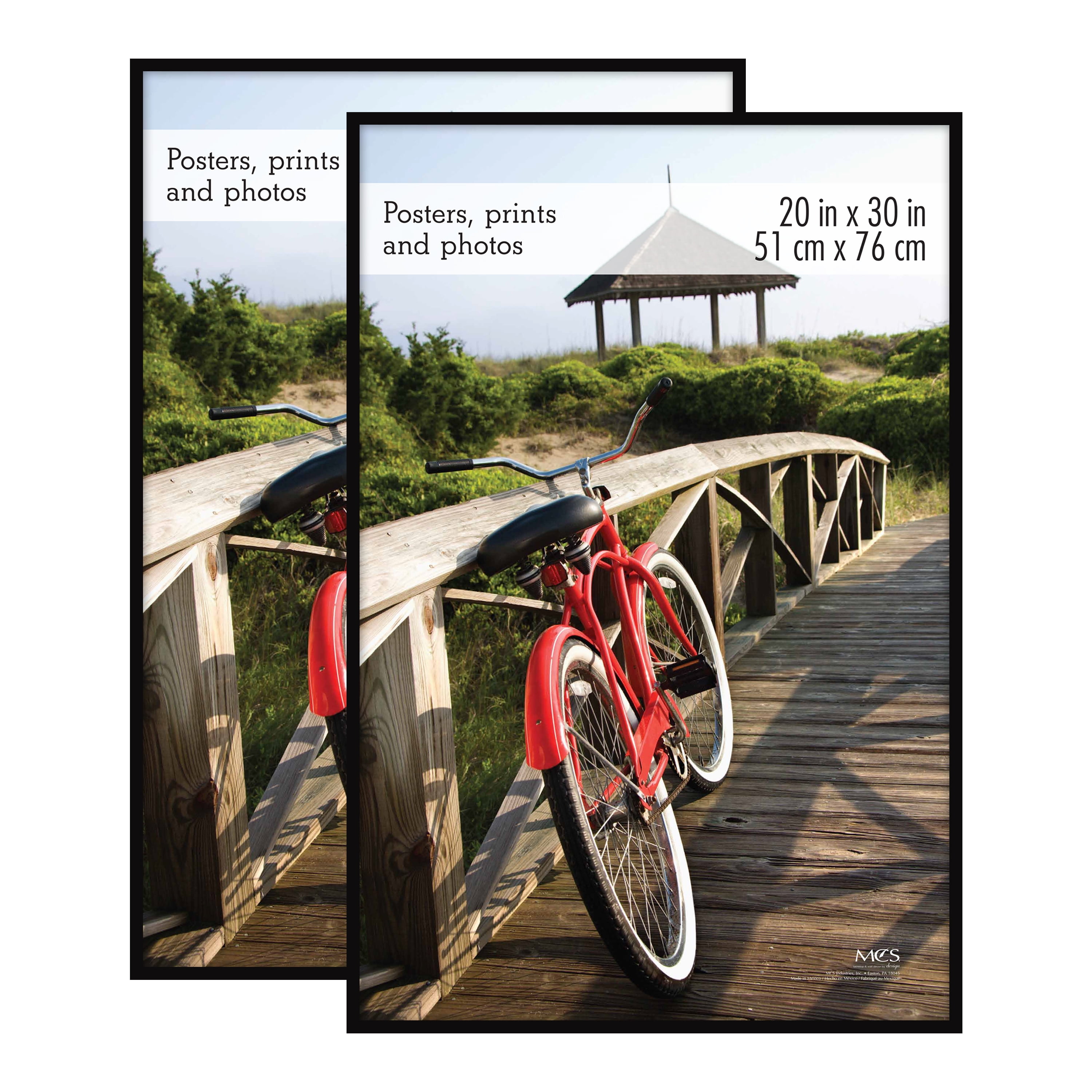 Mainstays 20x30 Basic Picture Frames, Black, Set of 2