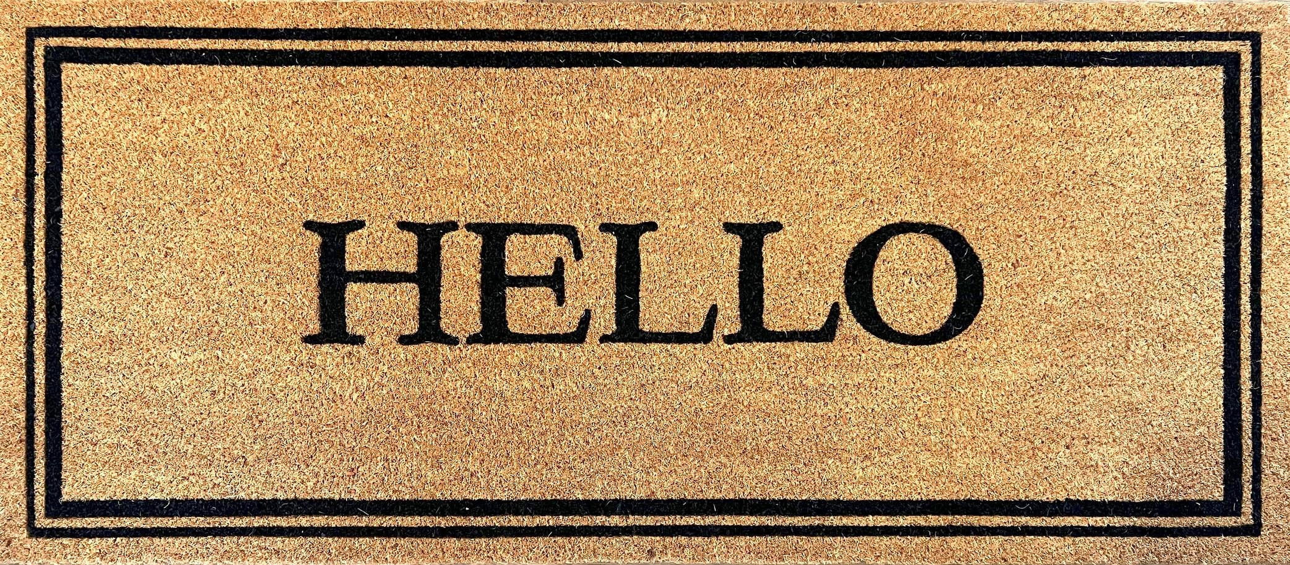 Mainstays 20x46 Coir Hello Doormat, Outdoor Rug with Textured