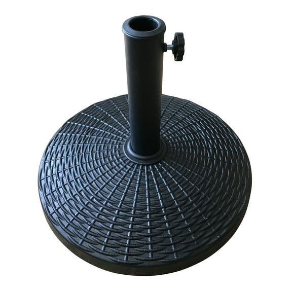 Mainstays 22 lbs Black Round Powder Coated Resin Patio Umbrella Base