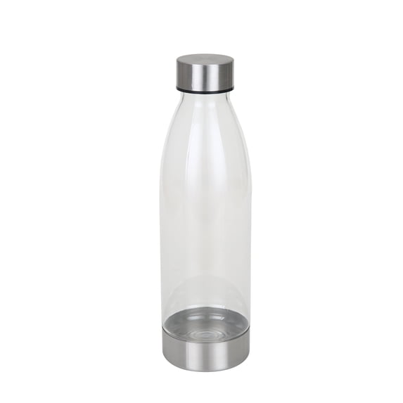 Mainstays 22oz (22 fluid ounces) Plastic Water Bottle with Stainless Steel Lid and Base - Multiple Colors
