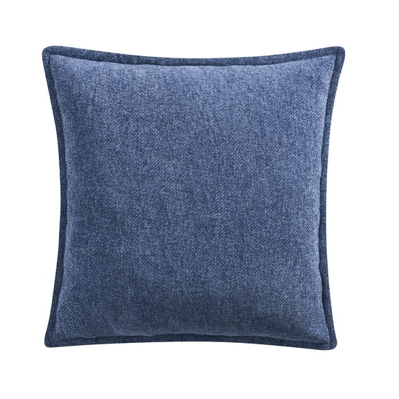 Mainstays 22" x 22" Blue Chenille Flange Decorative Throw Pillow