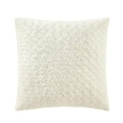 Mainstays 22" x 22" Rosette Faux Fur Decorative Pillow for Adults, Vanilla Dream