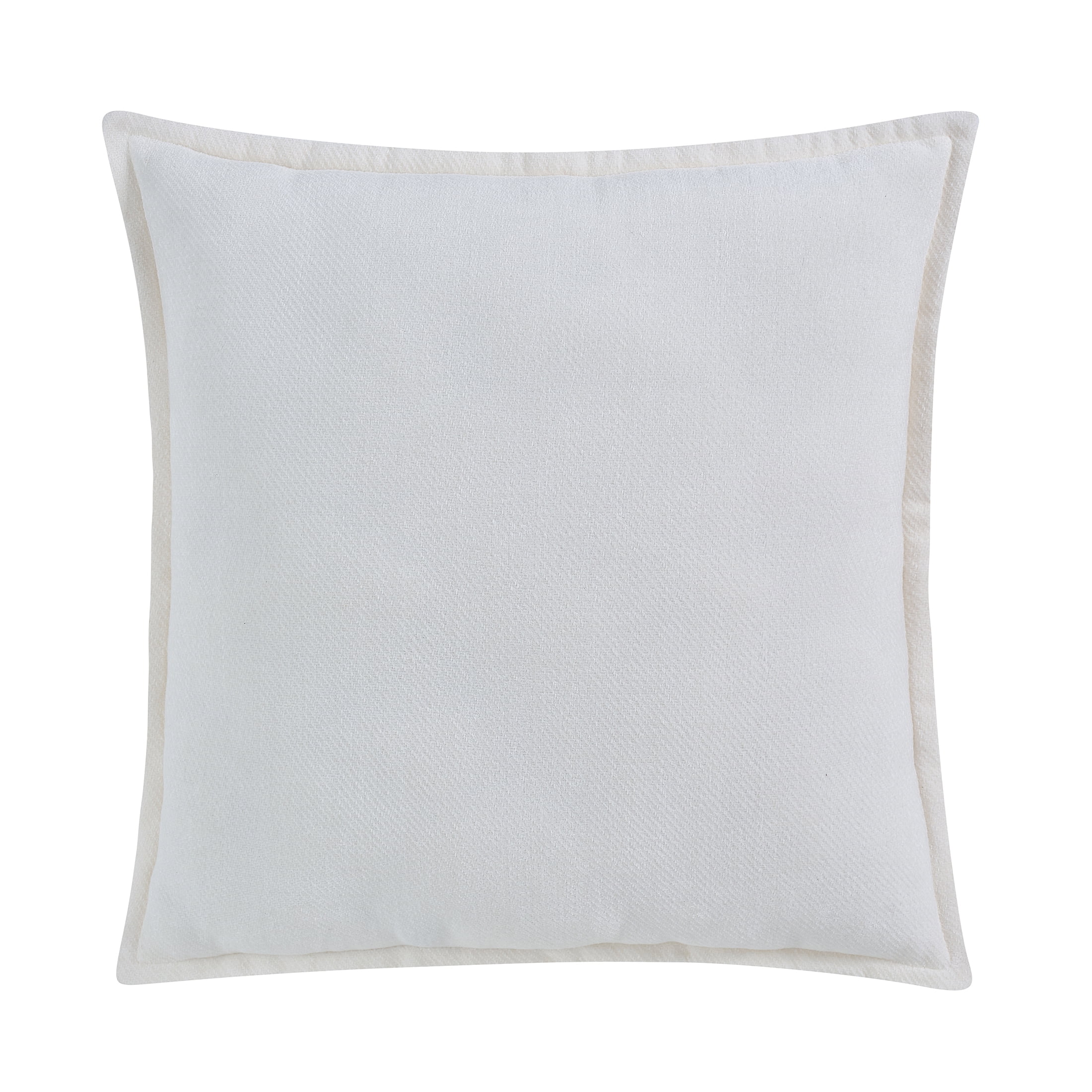 Mainstays Chenille Decorative Pillow with Flange, Vanilla Dream, 22 in x 22 in