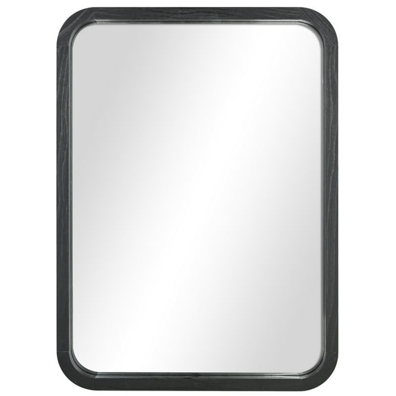 Mainstays 22inx30in Rounded Edge Rectangular Black Finish Wall Mirror