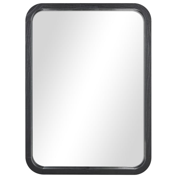 Mainstays 22inx30in Rounded Edge Rectangular Black Finish Wall Mirror