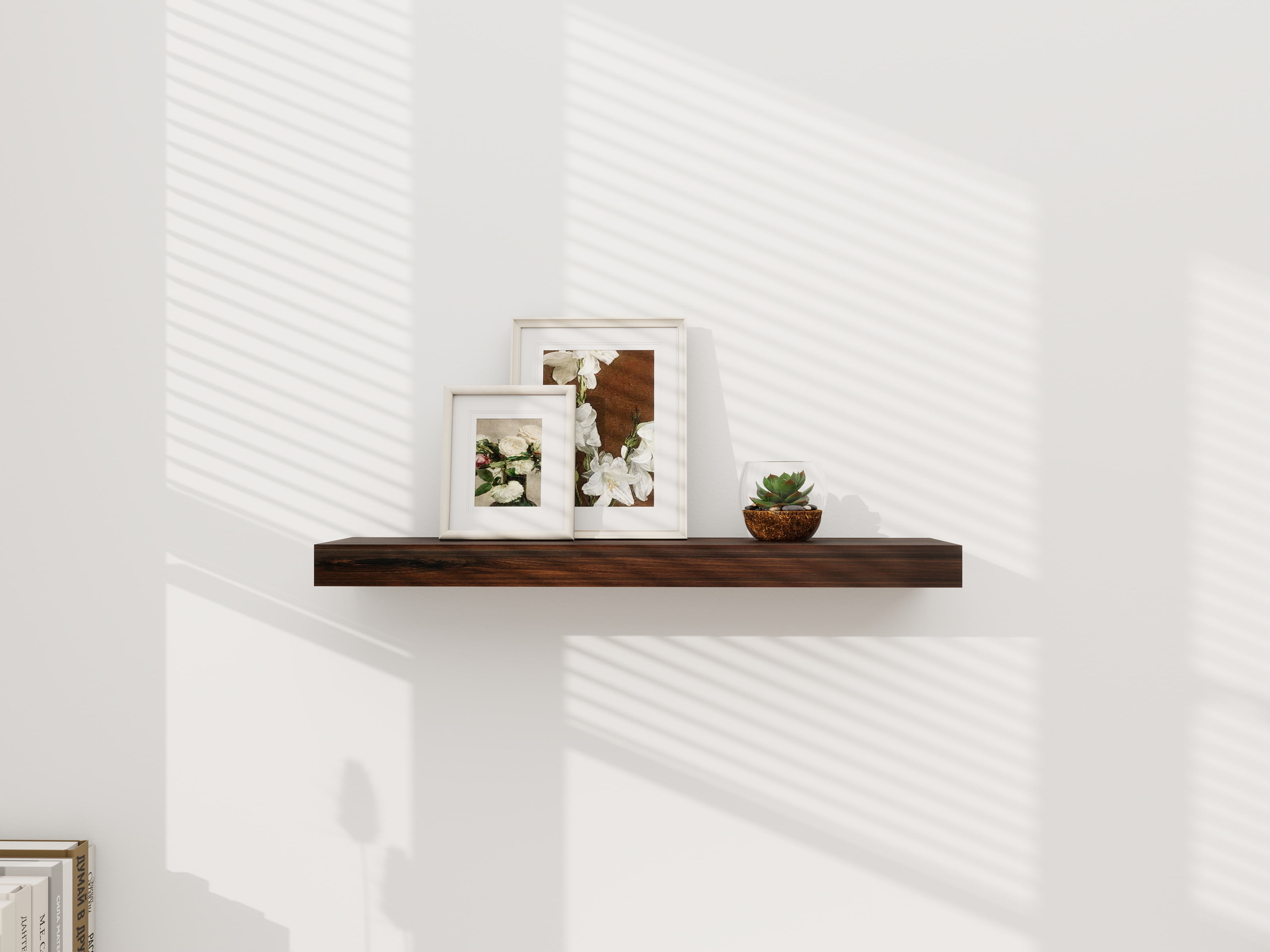 Mainstays Walnut 23" Wood Floating Shelf