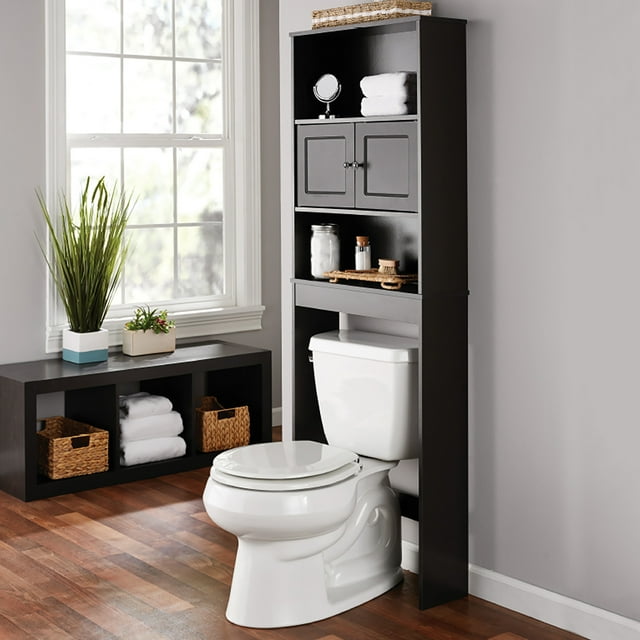 Mainstays 23in. W over the Toilet Space Saver Bathroom Storage 3Shelf, Espresso