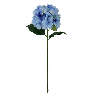 Mainstays 24" Artificial Flower Hydrangea Stem, Blue Color. Indoor Use.