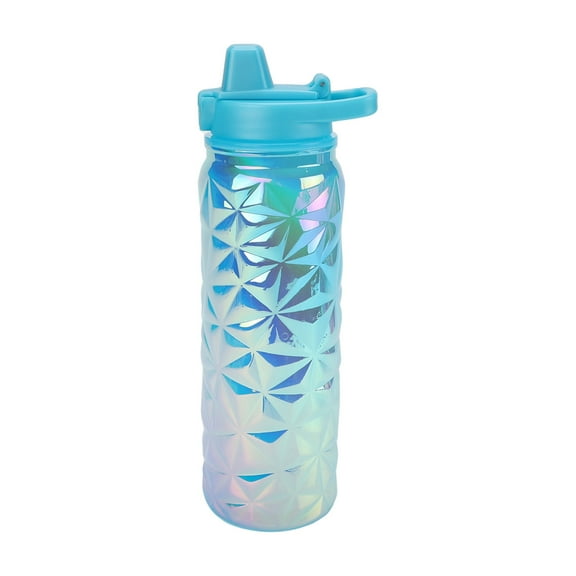 Mainstays 24-Ounce Plastic Prism Textured Water Bottle, Blue