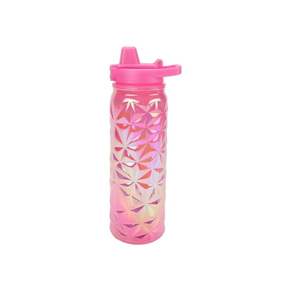 Mainstays 24-Ounce Plastic Prism Textured Water Bottle, Pink