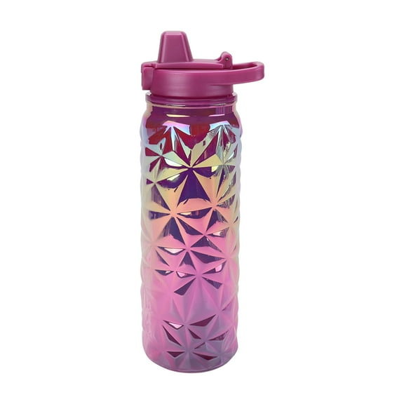 Mainstays 24-Ounce Plastic Prism Textured Water Bottle, Purple