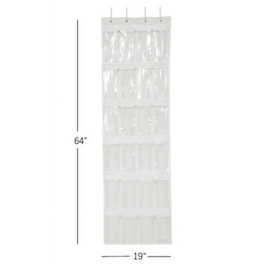 Mainstays 24 Pocket over the Door Non Woven Closet Shoe Organizer, Arctic White, Adult and Kids