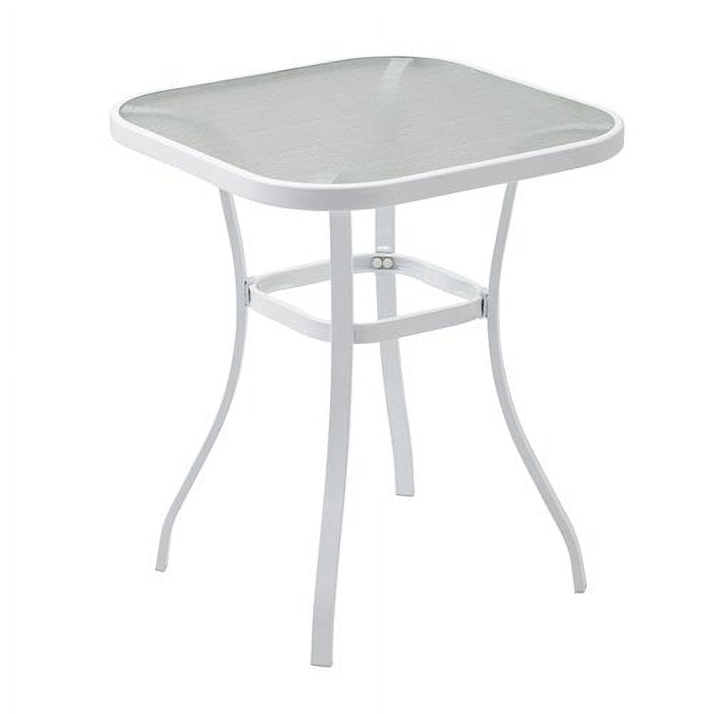Mainstays 24" Square Glass Bistro Table, White