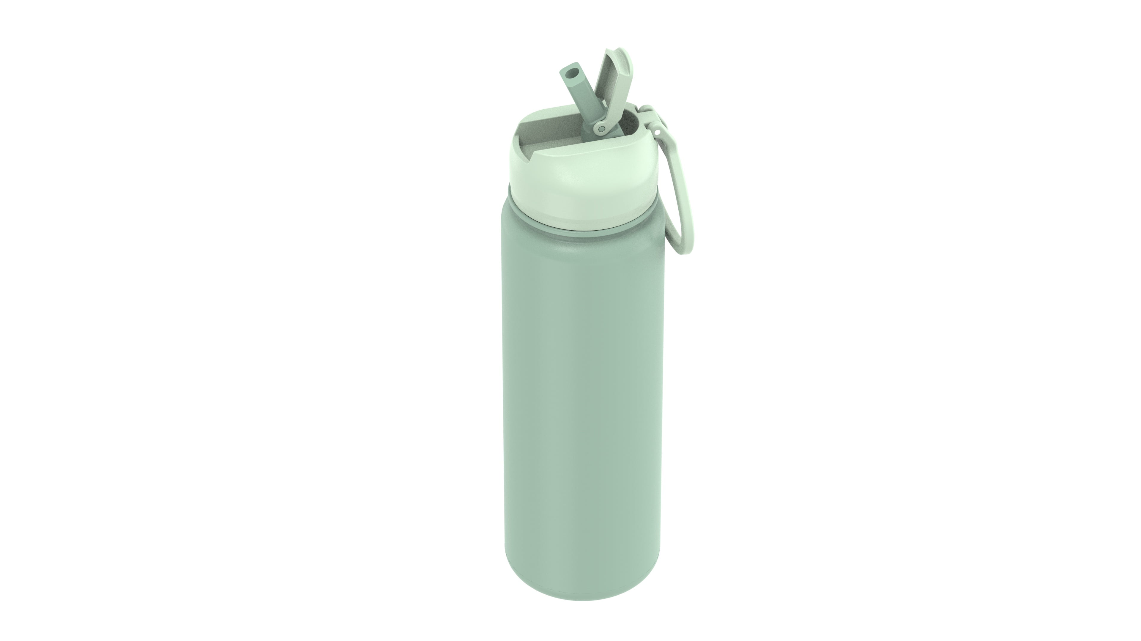 Mainstays 24 oz Double-Wall Stainless Steel Water Bottle with Straw Lid, Green