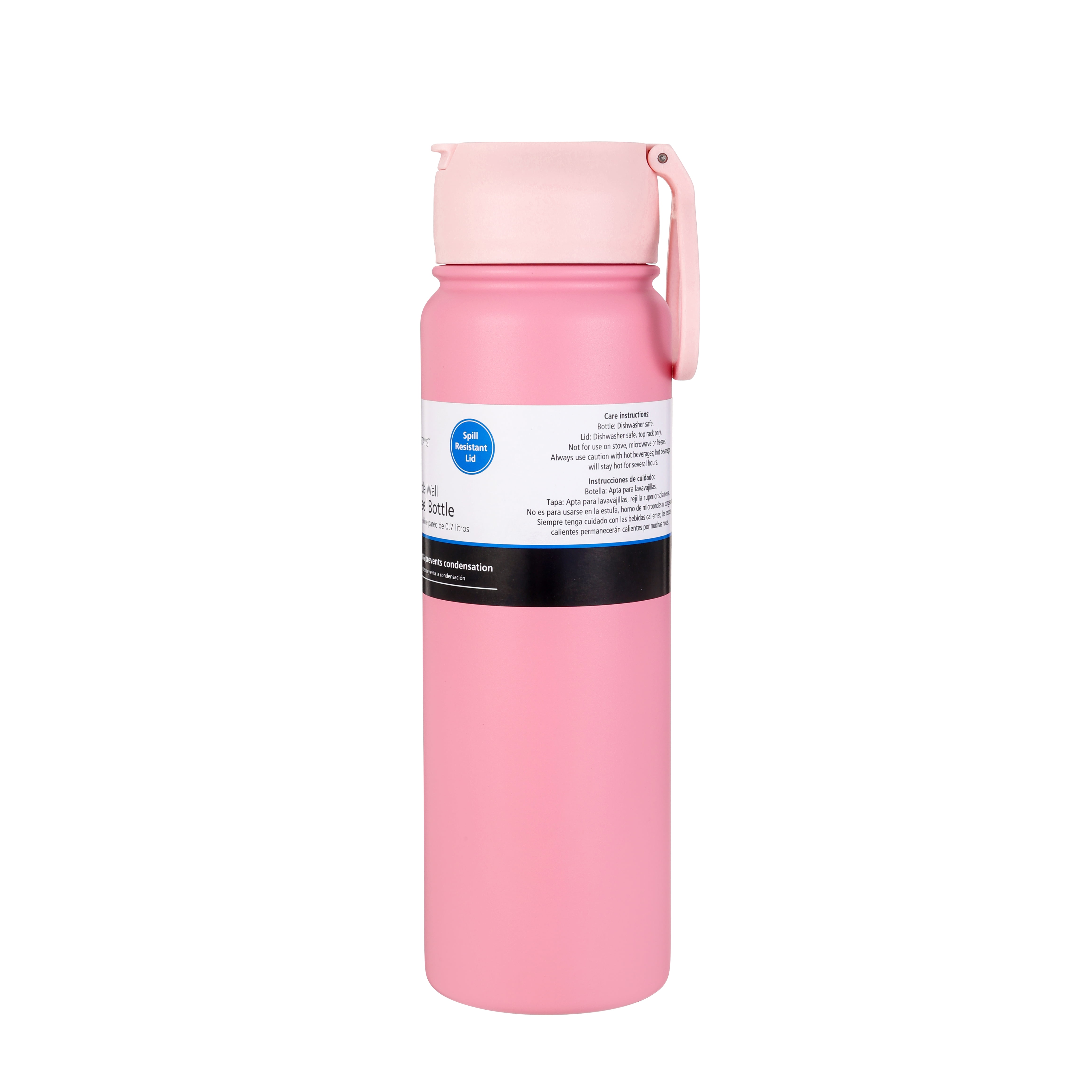Mainstays Pink 24 oz Double Wall Stainless Steel Water Bottle with