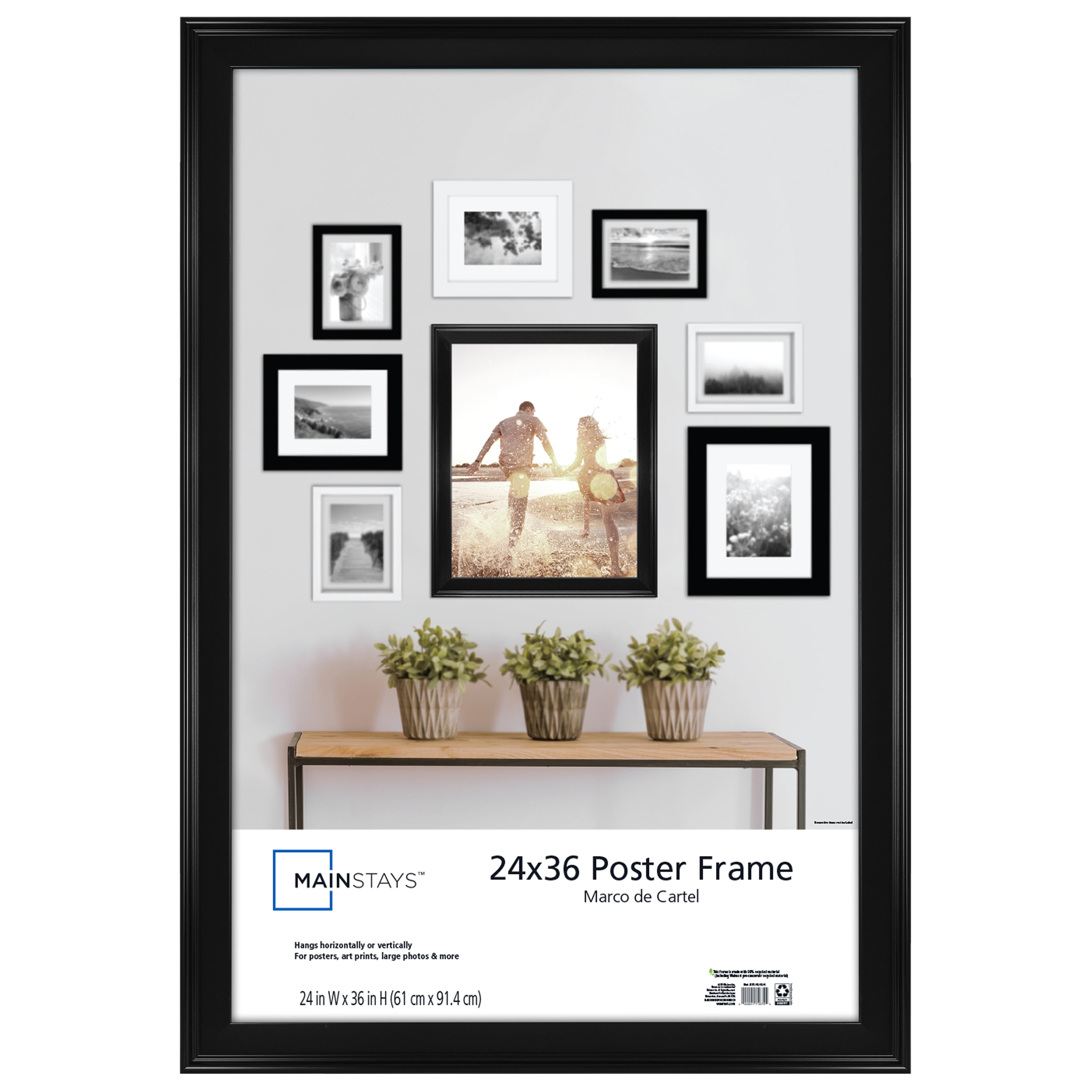 Mainstays 24 in x 36 in Black Beveled Poster Frame
