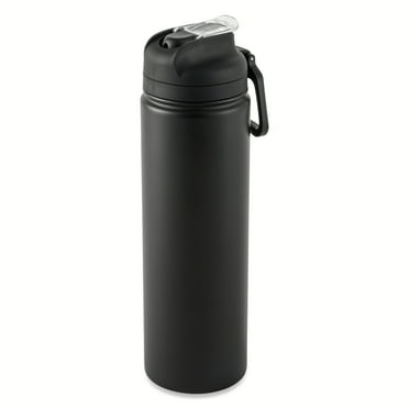 Mainstays 24 oz Stainless Steel Sip Water Bottle, Black