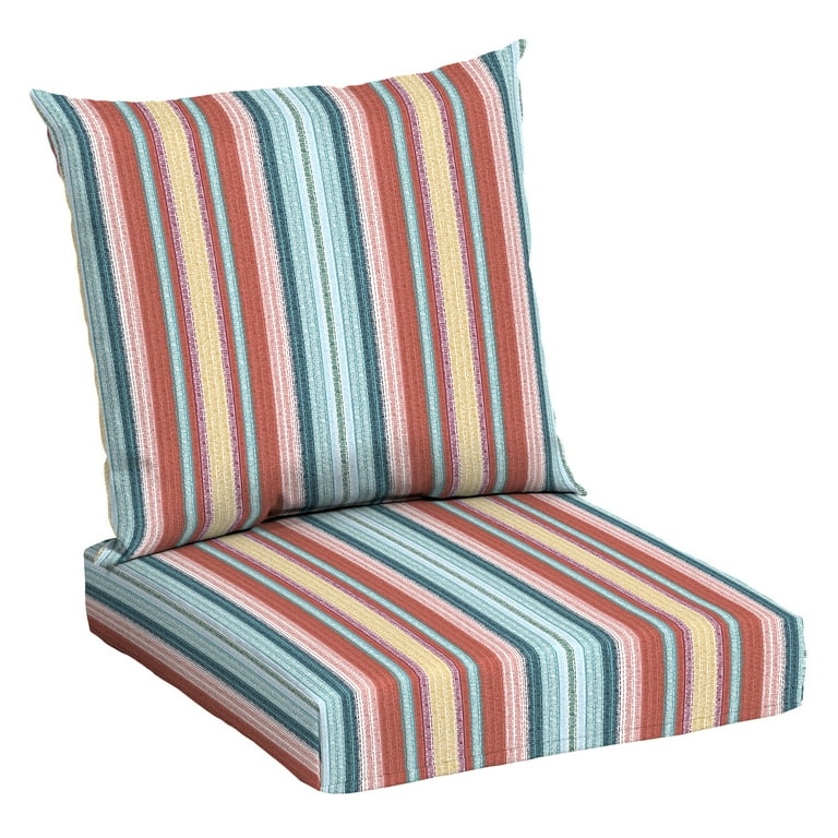 at Home Turquoise Canvas Outdoor Square Seat Cushion