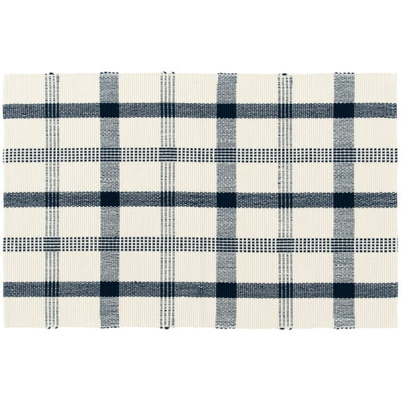 Mainstays 24"x36" Blue Plaid Outdoor Layering Rug