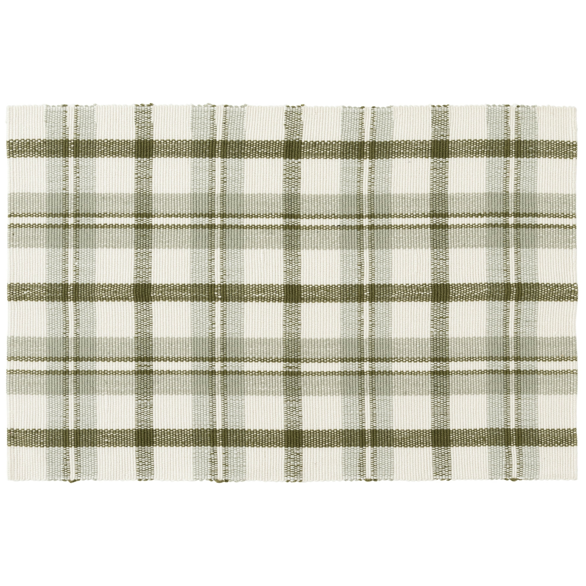 Mainstays Green Plaid Outdoor Layering Rug, 24"x36"